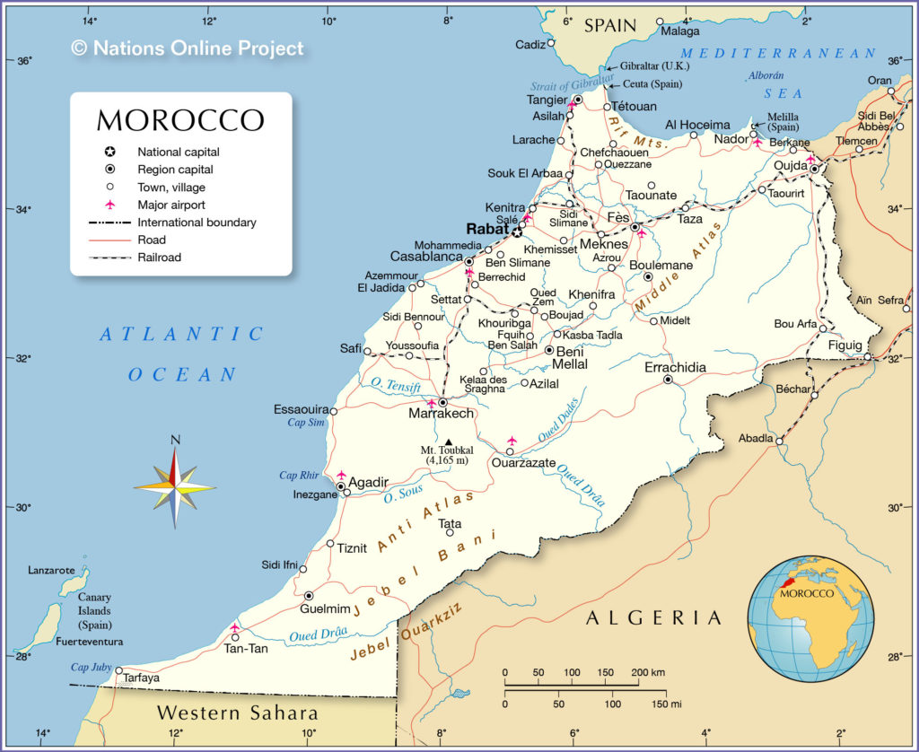 Morocco-political-map